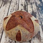 Hogaza de pan de tomate de masa madre, con orégano y aceitunas negras, 500 g | 102
